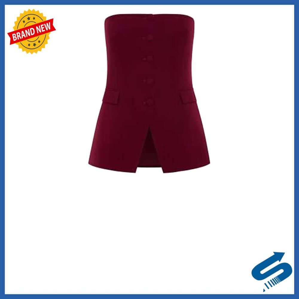 Plus Size Bustier With Button Front, Strapless, E… - image 5